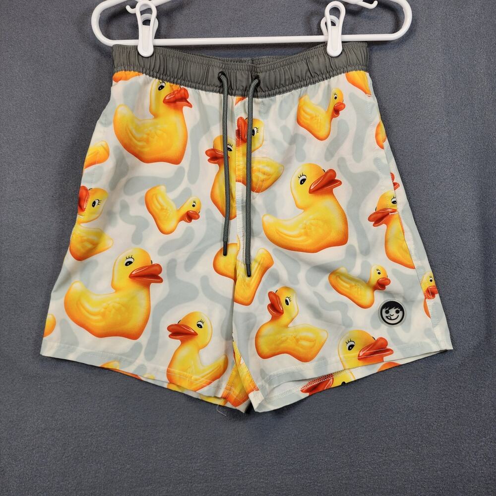 Neff Mens Board Swim Shorts Trunks Medium Rubber Duckies Duck Elastic Drawstring